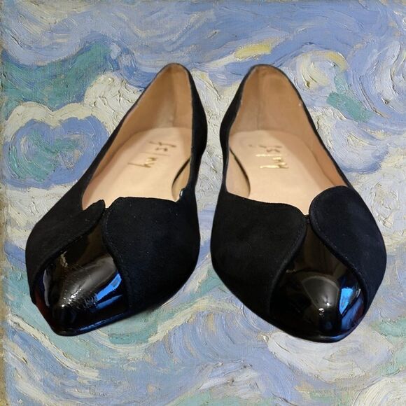 FS/NY Black Suede Leather Pointed Toe Flats 6.5 - Picture 3 of 6